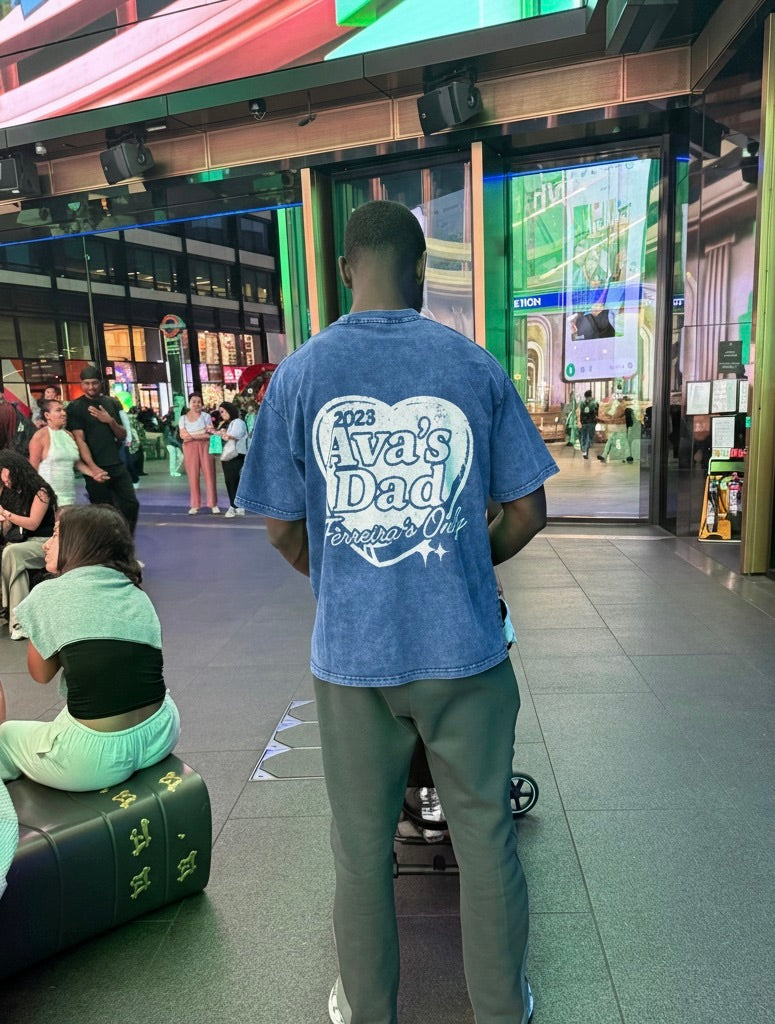 BLUE ACID WASH — PARENT DEPT. HERITAGE TEE
